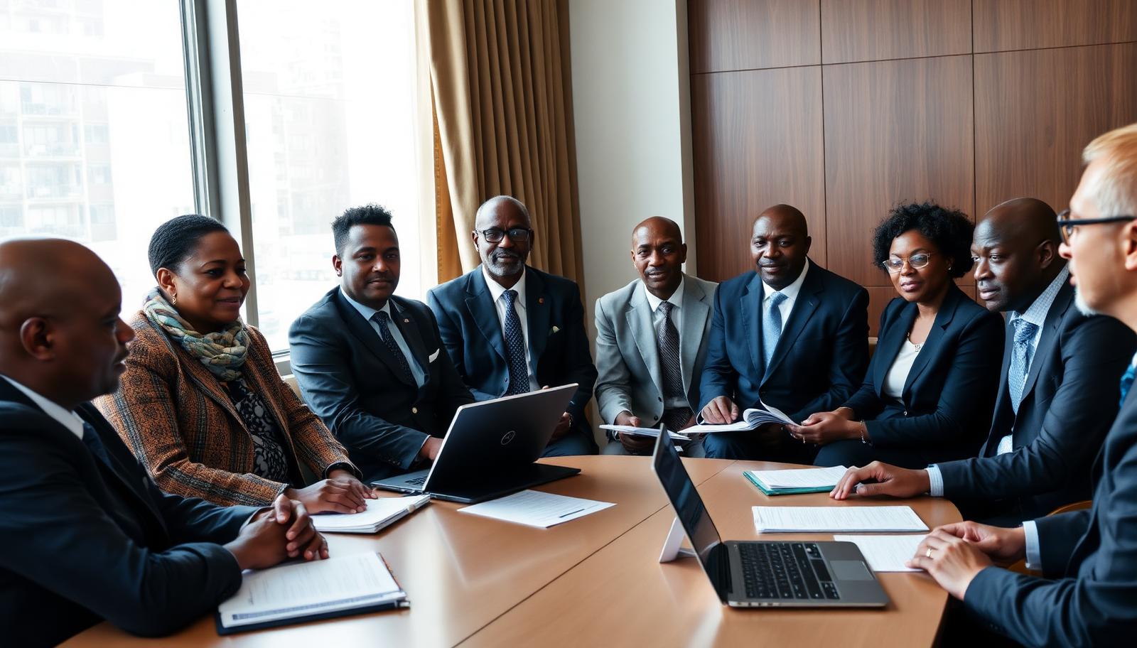 African policymakers and researchers at a policy roundtable